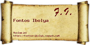 Fontos Ibolya névjegykártya